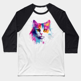 Cute colorful Kitty Baseball T-Shirt